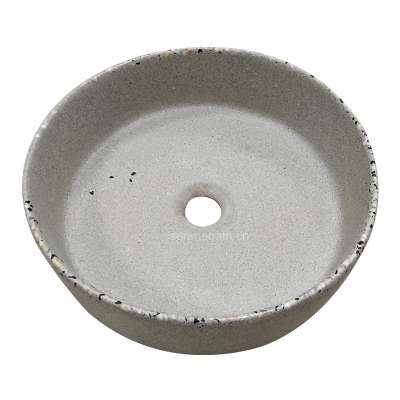 Round Shape Bare Concrete Cement Bathroom Vessel Sinks Cement Wash Basin